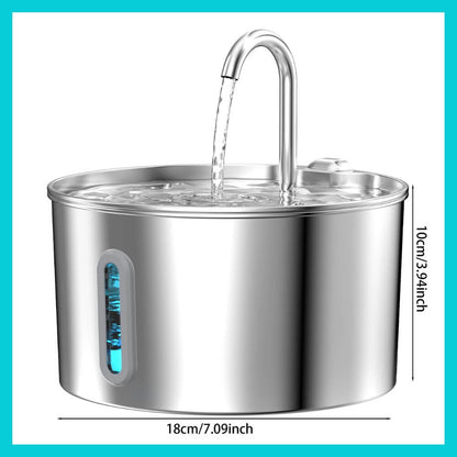 Ultra-Quiet Stainless Steel Cat Water Fountain – 2.2L