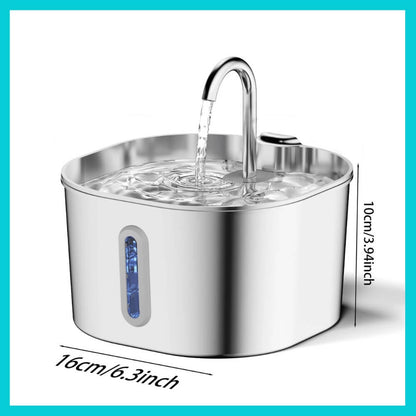 Ultra-Quiet Stainless Steel Cat Water Fountain – 2.2L