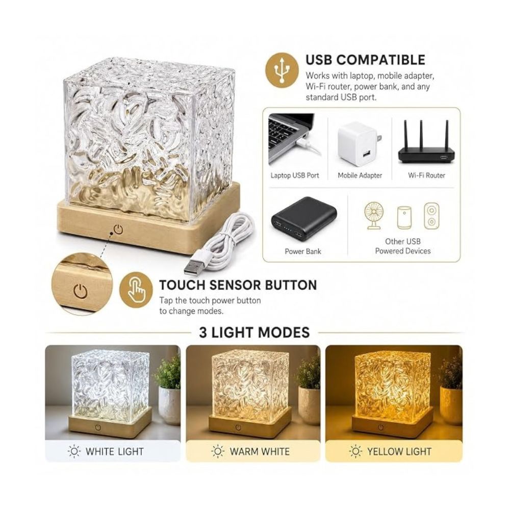 Aurora Water Wave Cube Lamp