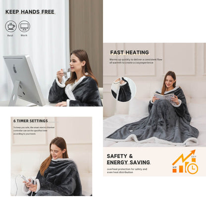 Wearable Electric Blanket with Foot Pocket